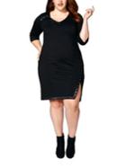 Mblm By Tess Holliday Plus Solid V-neck Dress