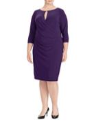 Lauren Ralph Lauren Plus Ruched Jersey Sheath Dress