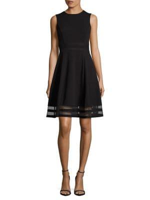 Calvin Klein Petite Laser Cut Fit-&-flare Dress