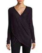 Design Lab Lord & Taylor Open-knit Mock-wrap Sweater