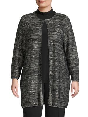 Kasper Plus Sequined Marled Topper
