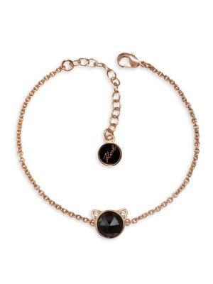 Karl Lagerfeld Rose Cut Choupette Swarovski Crystal Bracelet