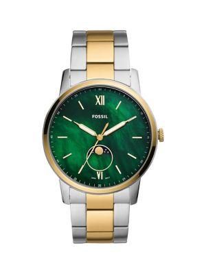Fossil The Minimalist Moonphase Two-tone Stainless Steel Bracelet Watch