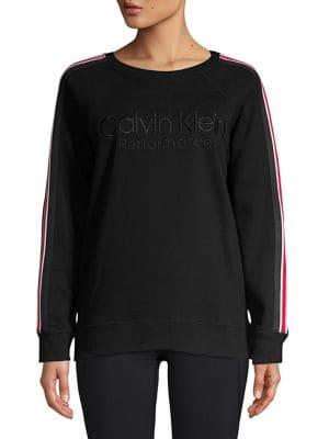 Calvin Klein Performance Side Stripe Raglan-sleeve Sweater