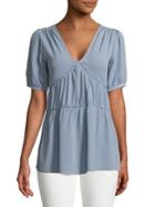 Michael Michael Kors Rouched V-neck Blouse