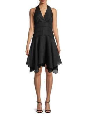 H Halston Ruffled Halter Dress