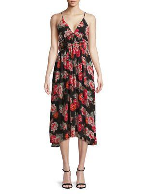 Astr The Label Floral Lace-up Dress