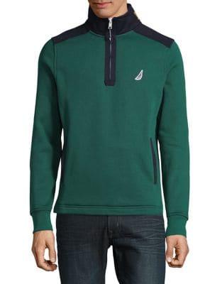 Nautica Colorblock Quarter-zip Fleece Pullover