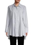 Donna Karan Icon Striped Peplum Shirt