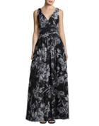 Js Collections Shirred Floral Ball Gown