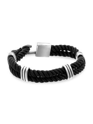 Lord & Taylor Oval Station Twisted Cord Hook Bracelet