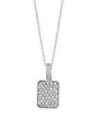 Morris & David 14k White Gold & Diamond Square Pendant Necklace - 1.63 Tcw