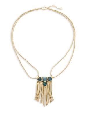 Sole Society Goldtone & Labradorite Fringe Necklace