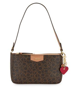Calvin Klein Logo Leather Shoulder Bag