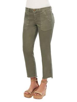 Democracy Frayed Step Hem Cropped Jeans