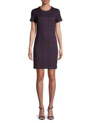 Calvin Klein Houndstooth Short-sleeve Mini Dress