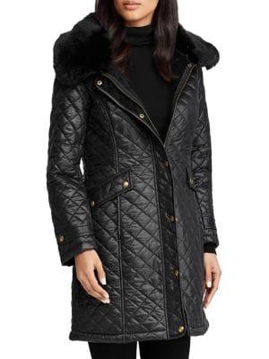 Lauren Ralph Lauren Quilted Faux-fur Walker Coat
