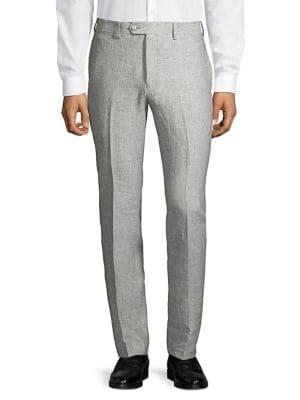 Tallia Orange Chambray Linen Dress Pants