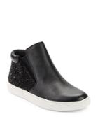 Kenneth Cole New York Kalvin Embellished Leather And Suede Slip-on Sneakers