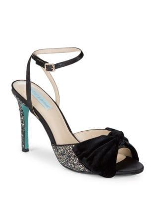 Betsey Johnson Jilly Bow-front Glitter Pumps