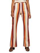 Miss Selfridge Rainbow-striped Flared Trousers