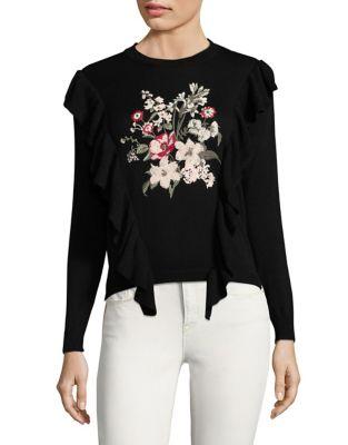 Miss Selfridge Frill Embroidered Sweater