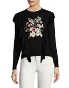 Miss Selfridge Frill Embroidered Sweater
