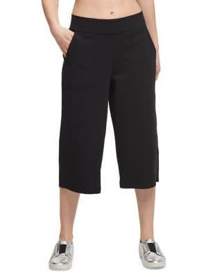 Donna Karan Active Cropped Wide-leg Pants