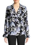 Karl Lagerfeld Paris Floral Ruffle Blouse