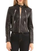 Bagatelle Textured Leather Motorcycle Jacket