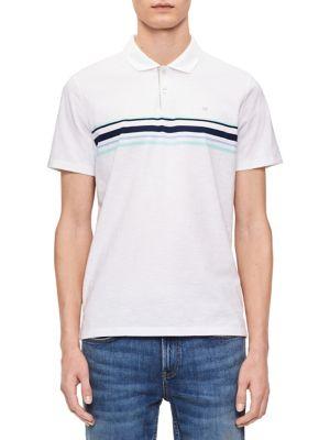 Calvin Klein Regular-fit Engineered Stripe Cotton Polo