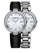 Raymond Weil Stainless Steel Diamond Accented Bracelet Watch And Interchangeable Straps Set