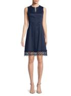Karl Lagerfeld Paris Stretch-cotton Fit-and-flare Dress