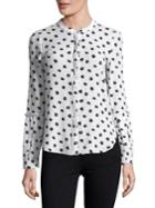 Lord & Taylor Printed Button-down Blouse