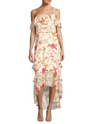 Rachel Zoe Jillian One-shoulder Chiffon Ruffle Gown