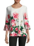 Calvin Klein Printed Three-quarter Sleeve Top