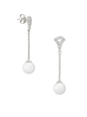 Majorica Exquisite Faux-pearl & Crystal Chain Drop Earrings