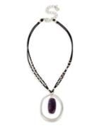 Robert Lee Morris Soho Purple Rain Amethyst Orbital Pendant Leather Necklace