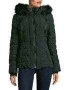 Guess Faux Fur Trimmed Puffer Coat