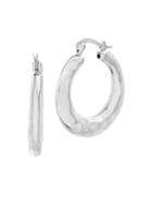 Lord & Taylor Hammered Sterling Silver Hoop Earrings