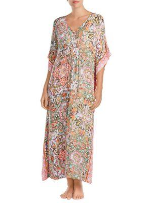 Ellen Tracy Damask Border Lounge Caftan