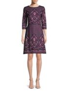 Gabby Skye Three-quarter Lace A-line Dress