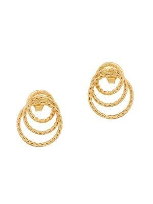 Lord & Taylor 14k Yellow Gold Three-rope Circle Earrings