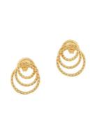Lord & Taylor 14k Yellow Gold Three-rope Circle Earrings