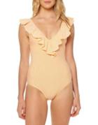 Jessica Simpson One-piece Ruffled Swimsuit