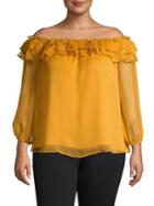 Vince Camuto Plus Off-the-shoulder Ruffle Top