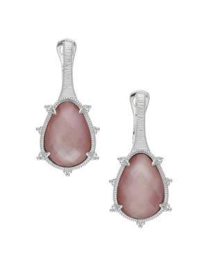 Ripka Amalfi Small Pink Pearl Mother Of Pearl, Rock Crystal Quartz & 925 Sterling Silver Drop Earrings
