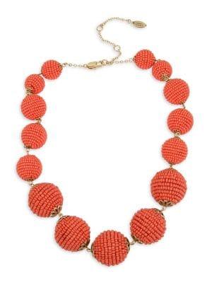 Miriam Haskell Goldtone Beaded Ball Collar Necklace