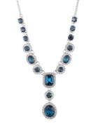 Givenchy Silvertone & Crystal Pendant Necklace