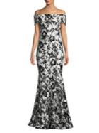 Nicole Bakti Beaded Floral Lace Off-the-shoulder Gown